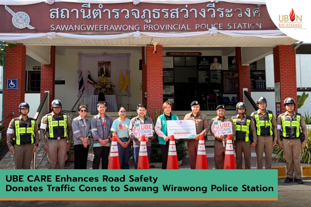 UBE CARE Enhances Road Safety Donates Traffic Cones to Sawang Wirawong Police Station